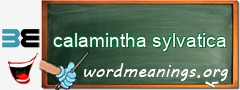 WordMeaning blackboard for calamintha sylvatica